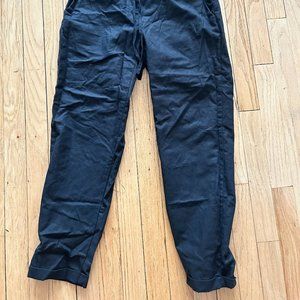 J Crew Factory Black Linen Drawstring Pant